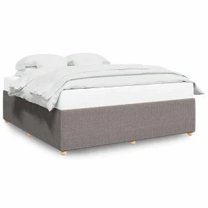 Bedframe zonder matras stof taupe 200×200 cm Bedframe zonder matras stof taupe 200×200 cm