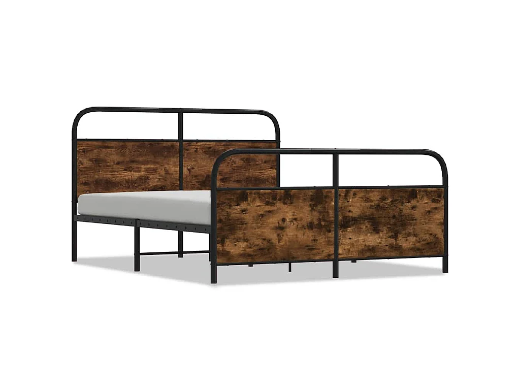 Bedframe zonder matras metaal gerookt eikenkleurig 150x200 cm