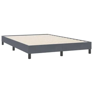 Bedframe zonder matras 140×220 cm fluweel donkergrijs Bedframe zonder matras 140×220 cm fluweel donkergrijs