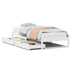 Bedframe zonder matras massief grenenhout wit 75×190 cm Bedframe zonder matras massief grenenhout wit 75×190 cm