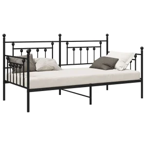 Bedframe voor een daybed Zwart 107 x 203 cm Staal Bedframe voor een daybed Zwart 107 x 203 cm Staal