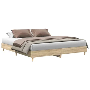 Bedframe zonder matras hout sonoma eikenkleurig 160×200 cm Bedframe zonder matras hout sonoma eikenkleurig 160×200 cm