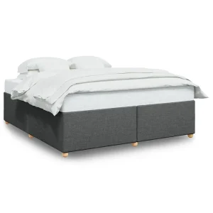 Bedframe zonder matras stof donkergrijs 200×200 cm Bedframe zonder matras stof donkergrijs 200×200 cm
