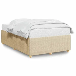 Bedframe zonder matras 120×200 cm stof crèmekleurig Bedframe zonder matras 120×200 cm stof crèmekleurig