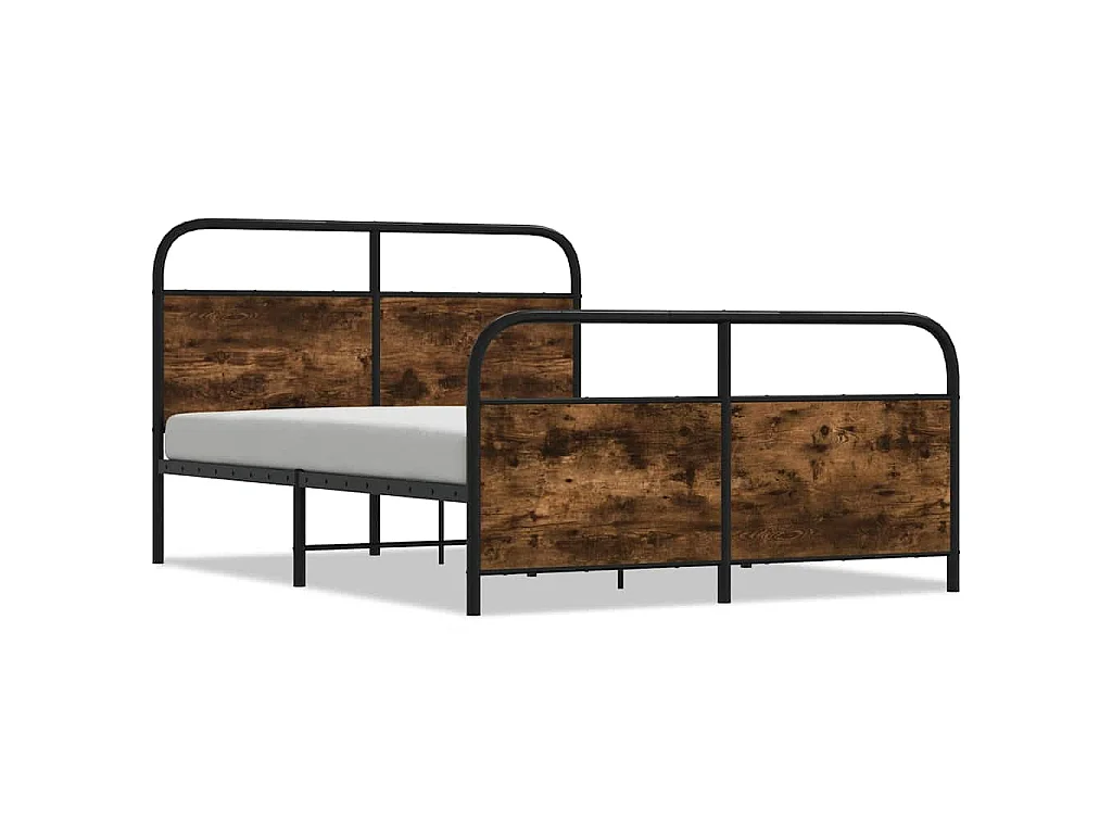 Bedframe zonder matras metaal gerookt eikenkleurig 140x190 cm
