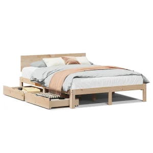 Bedframe met lades massief grenenhout 120×190 cm Bedframe met lades massief grenenhout 120×190 cm