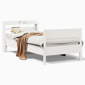 Bedframe zonder matras massief grenenhout wit 140×200 cm Bedframe zonder matras massief grenenhout wit 140×200 cm