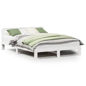Bedframe zonder matras massief grenenhout wit 140×200 cm Bedframe zonder matras massief grenenhout wit 140×200 cm