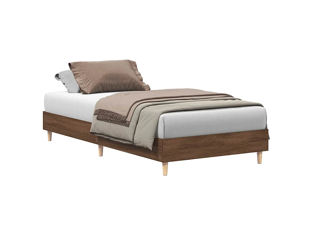 Bedframe zonder matras 75x190 cm spaanplaat bruin eikenkleurig