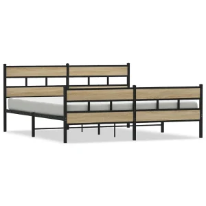 Bedframe zonder matras metaal sonoma eikenkleurig 193×203 cm Bedframe zonder matras metaal sonoma eikenkleurig 193×203 cm
