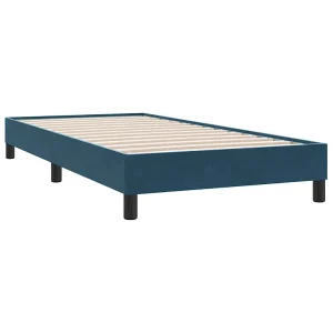 Bedframe zonder matras 90×220 cm fluweel donkerblauw Bedframe zonder matras 90×220 cm fluweel donkerblauw