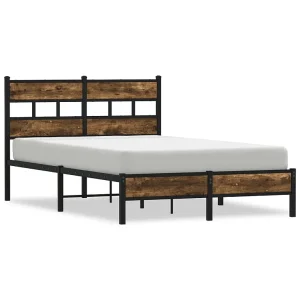 Bedframe met hoofdbord zonder matras sonoma eiken 120×200 cm