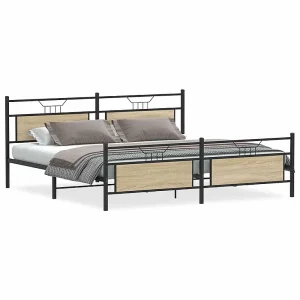 Bedframe zonder matras metaal sonoma eikenkleurig 193×203 cm Bedframe zonder matras metaal sonoma eikenkleurig 193×203 cm