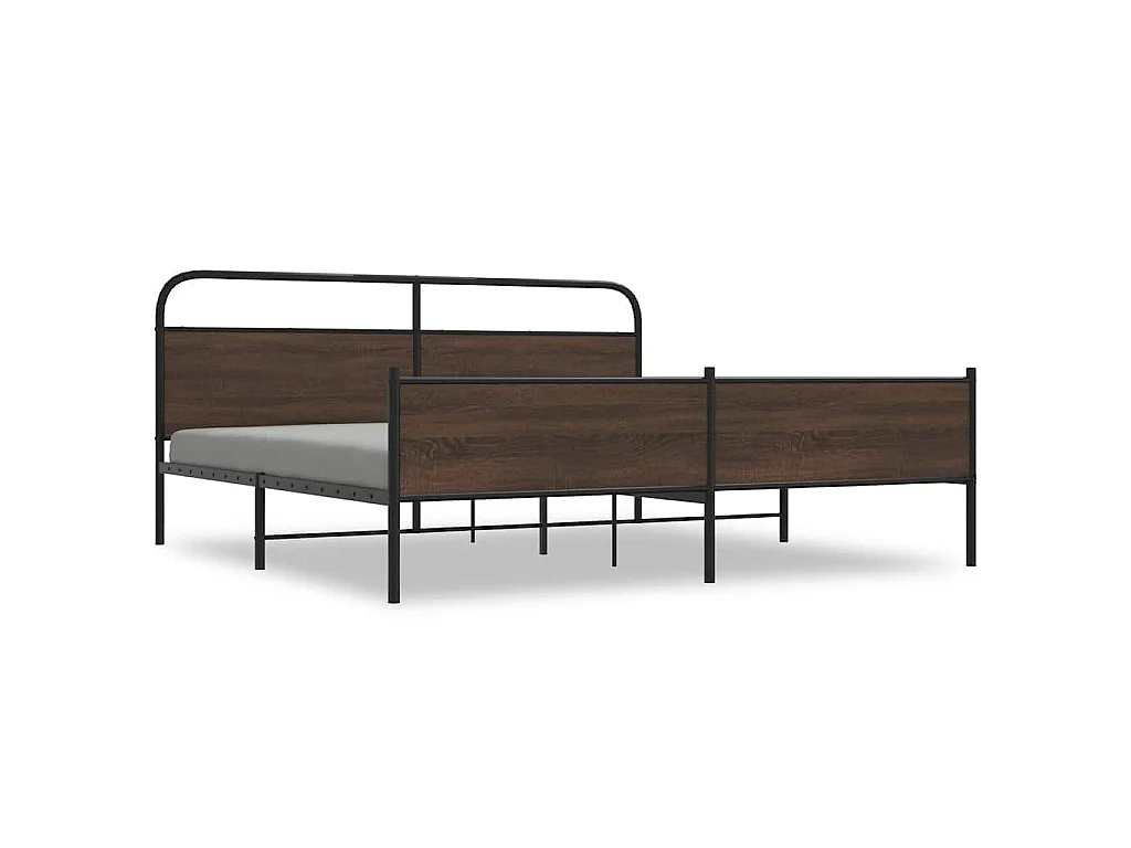 Bedframe zonder matras metaal bruin eikenkleur 183x213 cm
