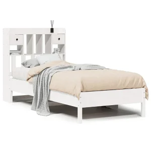 Bed met boekenkast zonder matras grenenhout wit 90×190 cm Bed met boekenkast zonder matras grenenhout wit 90×190 cm