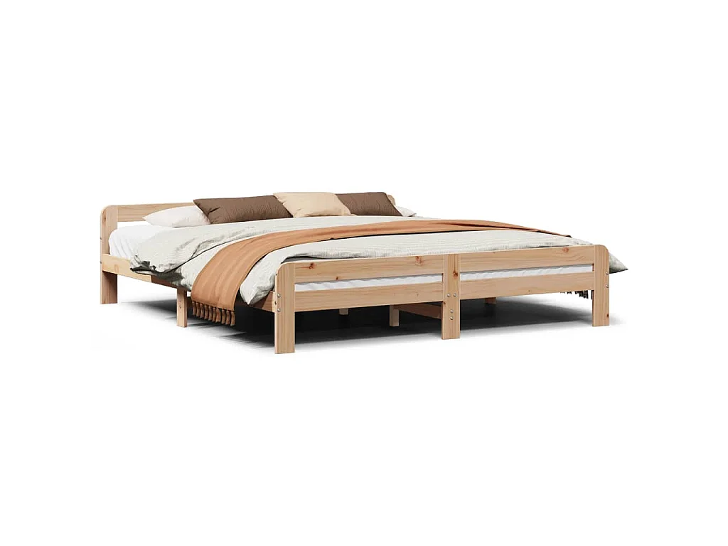 Bedframe zonder matras massief grenenhout 200x200 cm
