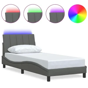 Bedframe zonder matras "Hanko" 90×190 cm stof donkergrijs