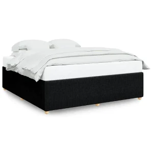 Bedframe zonder matras stof zwart 200×200 cm Bedframe zonder matras stof zwart 200×200 cm