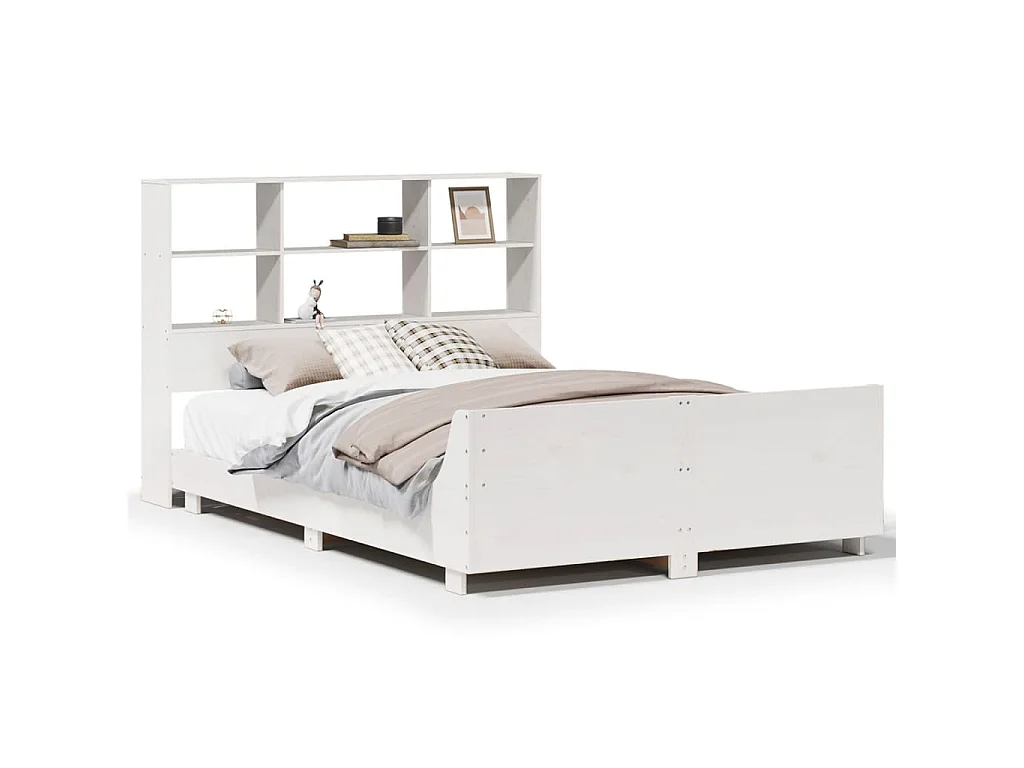 Bedframe zonder matras massief grenenhout wit 160x200 cm