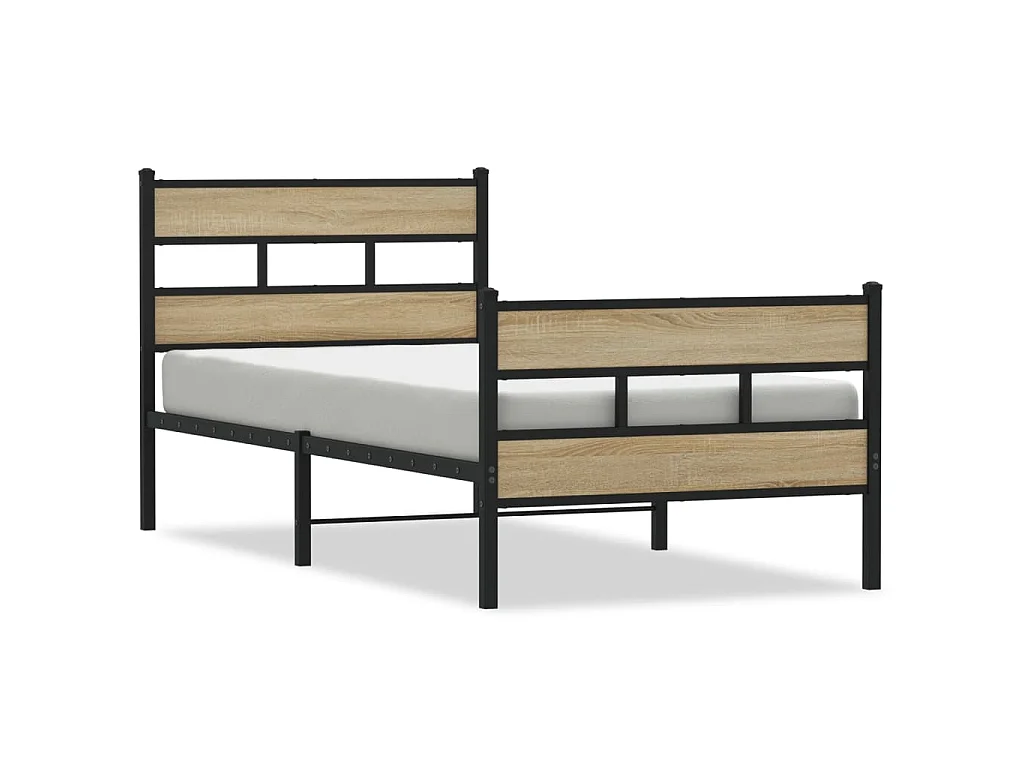 Bedframe zonder matras metaal sonoma eikenkleur 90x200 cm