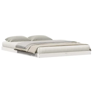 Bedframe Wit 213.5 x 104 x 9 cm Massief grenenhout Bedframe Wit 213.5 x 104 x 9 cm Massief grenenhout