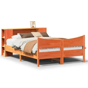 Bedframe zonder matras massief grenenhout wasbruin 140×200 cm Bedframe zonder matras massief grenenhout wasbruin 140×200 cm