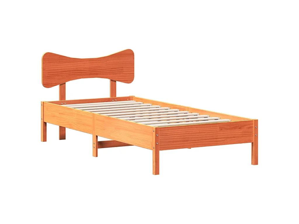 Bedframe zonder matras massief grenenhout wasbruin 100x200 cm