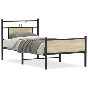 Bedframe zonder matras hout sonoma eikenkleurig 75×190 cm Bedframe zonder matras hout sonoma eikenkleurig 75×190 cm
