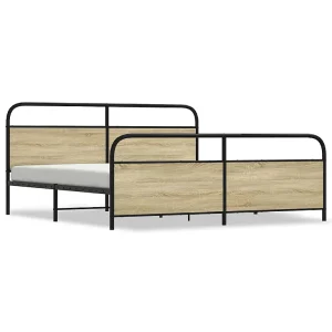Bedframe zonder matras metaal sonoma eikenkleurig 193×203 cm Bedframe zonder matras metaal sonoma eikenkleurig 193×203 cm