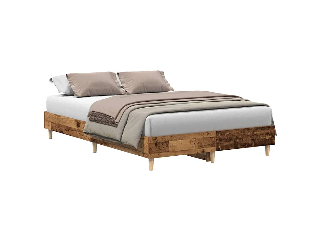 Bedframe zonder matras 135x190 cm bewerkt hout oud hout