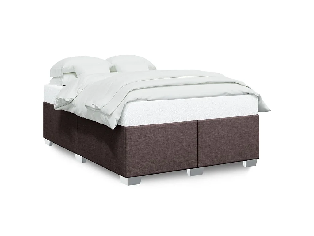 Bedframe zonder matras stof donkerbruin 140x200 cm