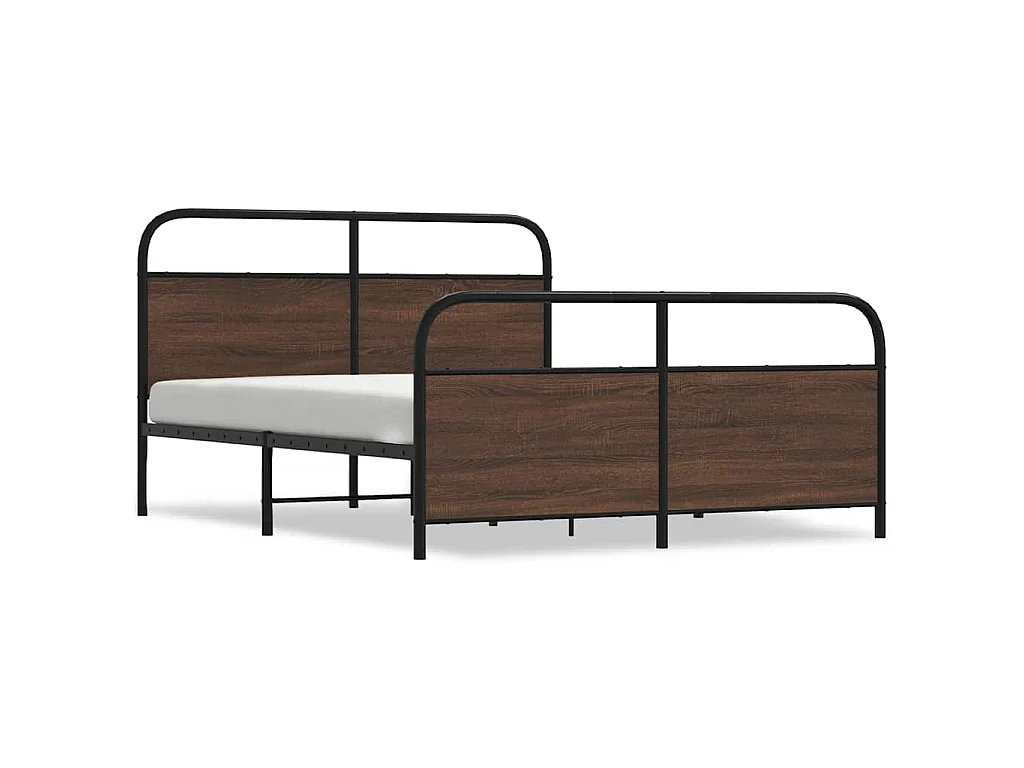Bedframe zonder matras metaal bruin eikenkleurig 150x200 cm