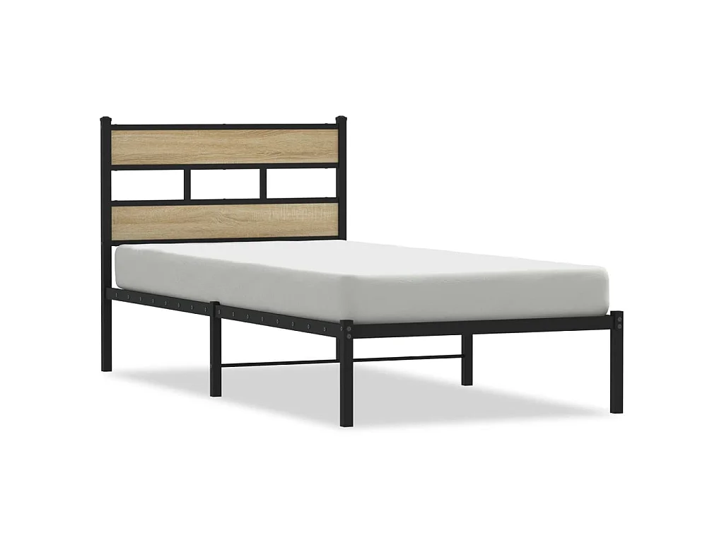 Bedframe zonder matras metaal sonoma eikenkleurig 90x190 cm