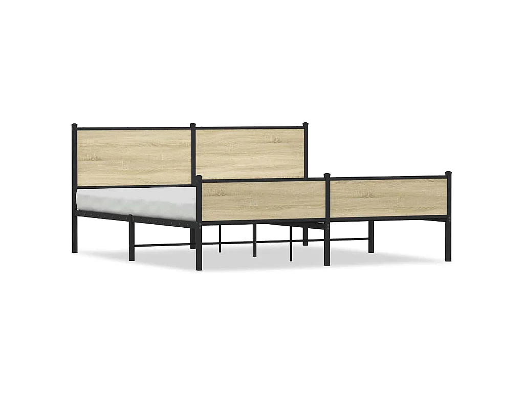Bedframe zonder matras metaal sonoma eikenkleurig 183x213 cm