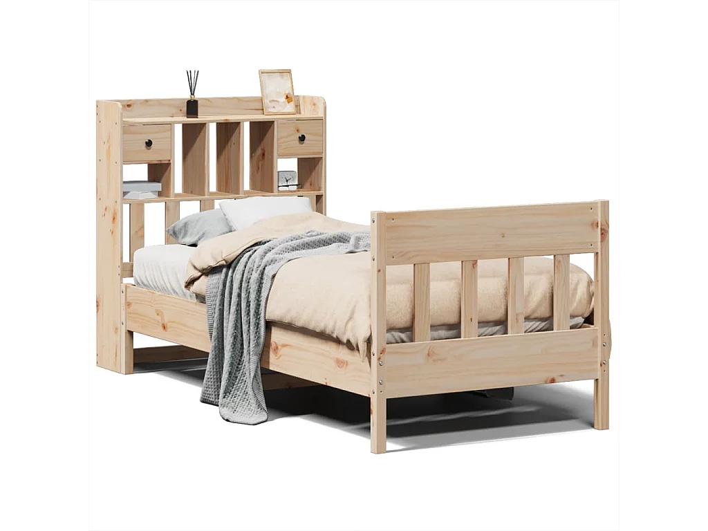 Bedframe zonder matras massief grenenhout 75x190 cm