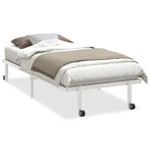 Bedframe zonder matras opvouwbaar 90×200 cm staal wit Bedframe zonder matras opvouwbaar 90×200 cm staal wit