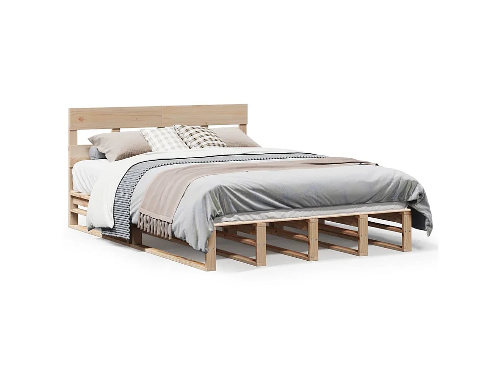 Bedframe zonder matras massief grenenhout 140x200 cm