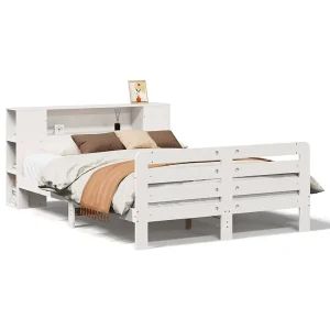 Bedframe zonder matras massief grenenhout wit 160×200 cm Bedframe zonder matras massief grenenhout wit 160×200 cm