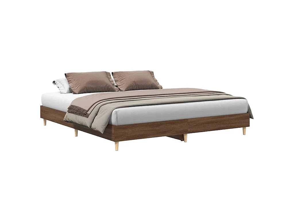 Bedframe zonder matras 200x200 cm spaanplaat bruin eikenkleurig