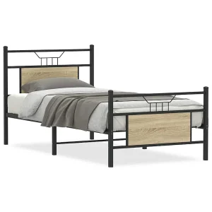 Bedframe zonder matras hout sonoma eikenkleurig 90×190 cm Bedframe zonder matras hout sonoma eikenkleurig 90×190 cm