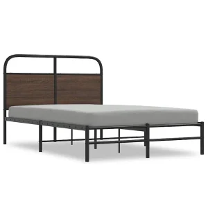 Bedframe zonder matras bewerkt hout bruin eikenkleur 120×190 cm Bedframe zonder matras bewerkt hout bruin eikenkleur 120×190 cm