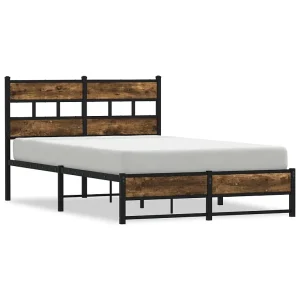 Bedframe zonder matras metaal gerookt eikenkleurig 120×190 cm