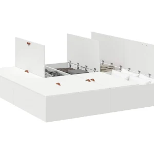Bedframe met opslag Wit 200 x 200 x 31.5 cm Bewerkt hout Bedframe met opslag Wit 200 x 200 x 31.5 cm Bewerkt hout