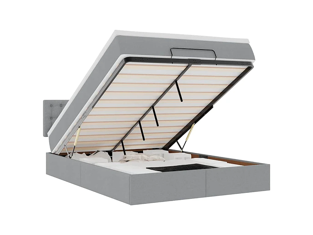 Bed met matras 140x190 cm stof lichtgrijs
