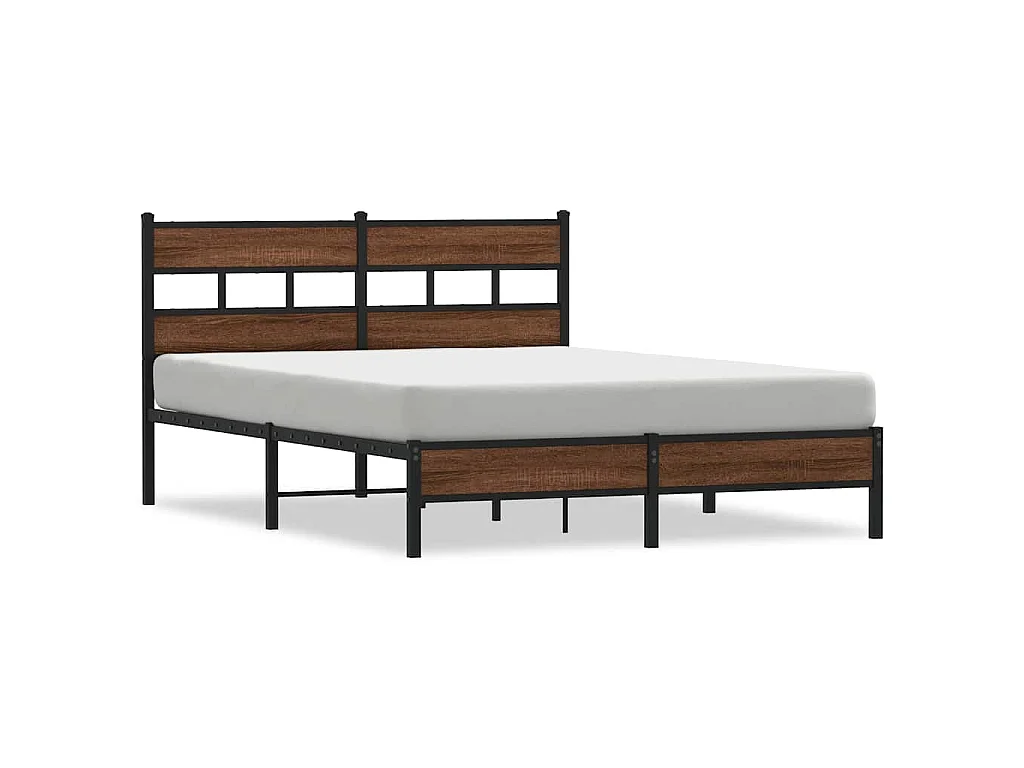 Bedframe zonder matras bewerkt hout bruin eikenkleur 150x200 cm