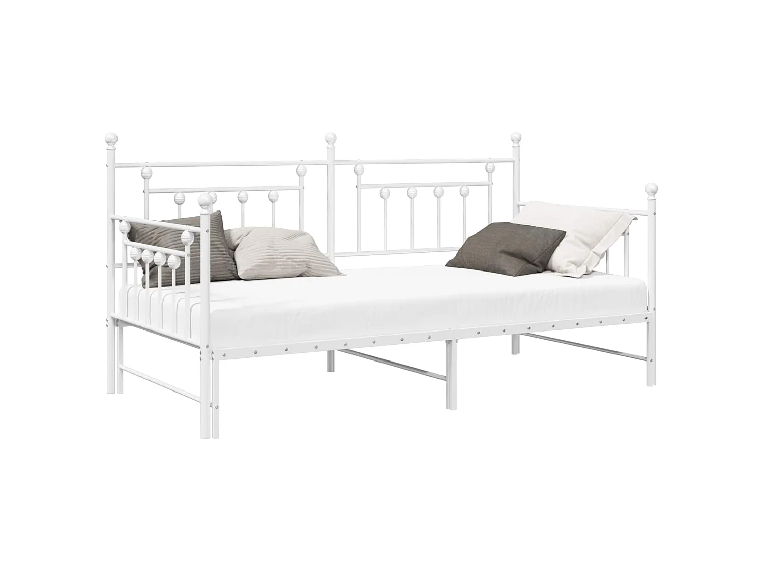 Bedframe voor een daybed met hoofdeinde Wit 100 x 190 cm Staal