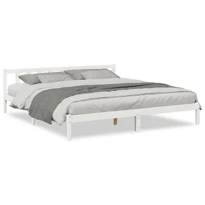 Bedframe extra lang zonder matras grenenhout wit 180×220 cm Bedframe extra lang zonder matras grenenhout wit 180×220 cm