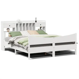 Bedframe zonder matras massief grenenhout wit 180×200 cm Bedframe zonder matras massief grenenhout wit 180×200 cm