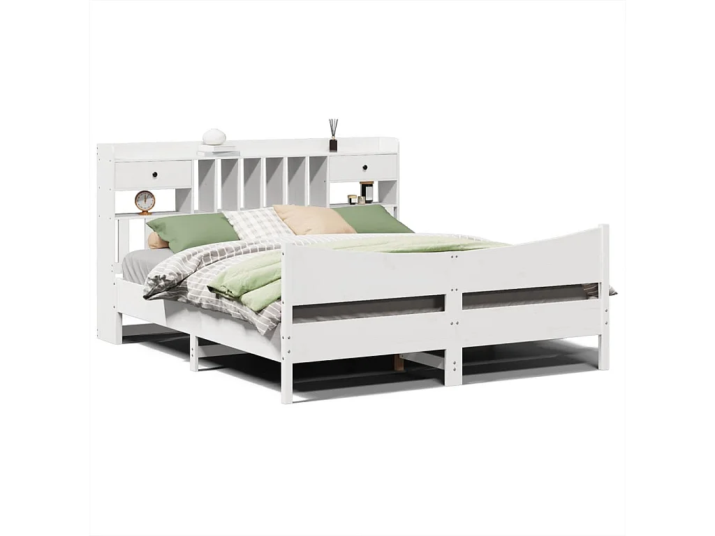 Bedframe zonder matras massief grenenhout wit 180x200 cm