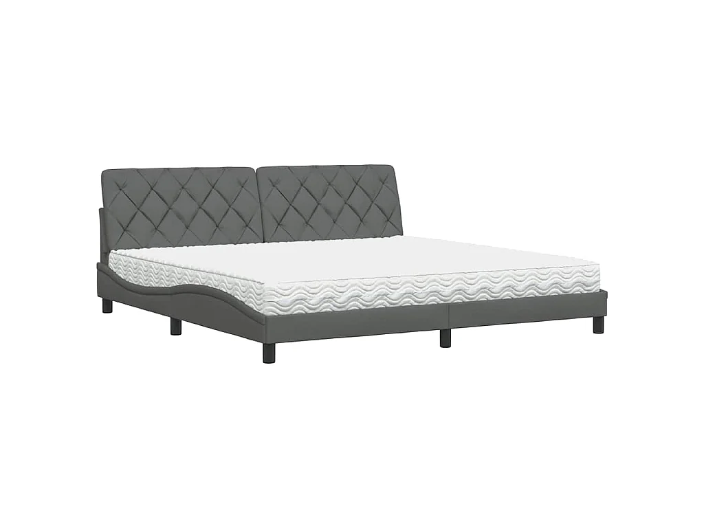 Bed met matras stof donkergrijs 200x200 cm